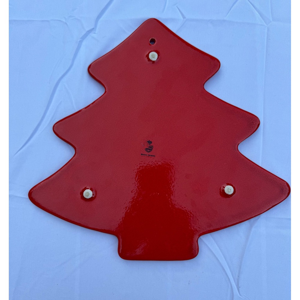 Vintage Waechtersbach Christmas Tree Trivet Wall Hanging Red Western Germany - Picture 3 of 7